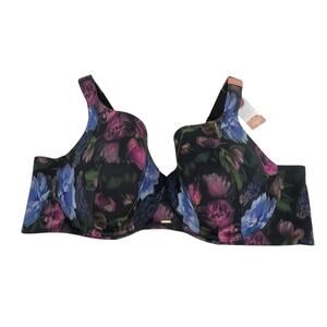 NWT Cacique Modern Luxe Lightly Lined Balconette Bra Floral Size 46D